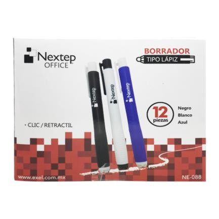 NEXTEP SOLUCIONES - Borrador Nextep Tipo Lápiz Clic/Retráctil C/12