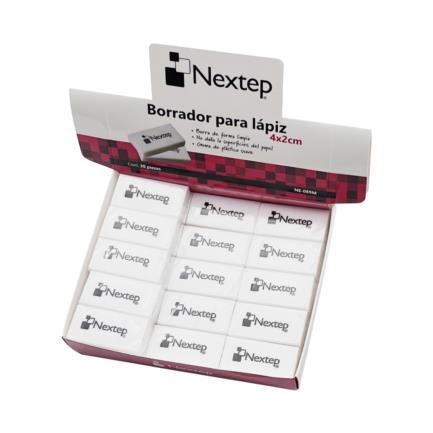 NEXTEP SOLUCIONES - Borrador Nextep para Lapiz Blanco 4x2cm C/30