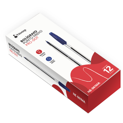 NEXTEP SOLUCIONES - Bolígrafo Nextep Pro-Dot Color Azul Medio 1mm c/12