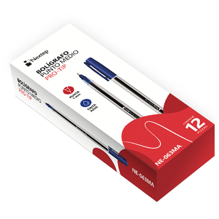 NEXTEP SOLUCIONES - Bolígrafo Nextep Pro-Tip Color Azul Medio 1mm c/12