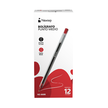 NEXTEP SOLUCIONES - Boligrafo Nextep 1000 Rojo 1mm c/12