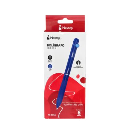 NEXTEP SOLUCIONES - Boligrafo Nextep Flicker 0.7mm Azul C/6