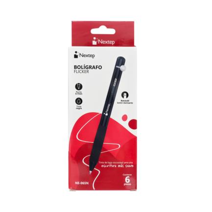 NEXTEP SOLUCIONES - Boligrafo Nextep Flicker 0.7mm Negro C/6