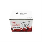 NEXTEP SOLUCIONES - Bundle Clip Mariposa Nextep Niquelado #1 60mm 12 Clips Cont. 4Piezas