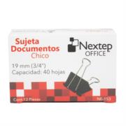 NEXTEP SOLUCIONES - Bundle Sujeta Documentos Nextep Chico 19mm (3/4") 12Pzs Cont. 10 Piezas