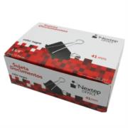 NEXTEP SOLUCIONES - Bundle Sujeta Documentos Nextep 41mm (1 5/8") 12Pzs Cont. 10 Piezas