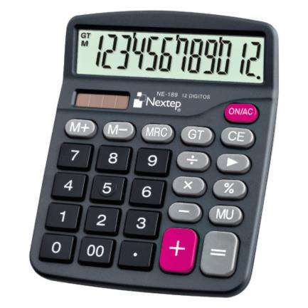NEXTEP SOLUCIONES - Bundle Calculadora Nextep 12 dígitos pantalla grande escritorio Solar/Bateria  CONT. 2 PIEZAS
