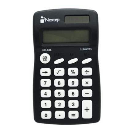 NEXTEP SOLUCIONES - Calculadora Nextep 12 Dígitos de Bolsillo Funciones Básicas Solar/Batería