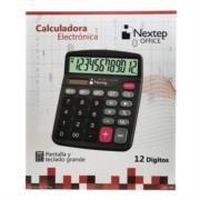 NEXTEP SOLUCIONES - Calculadora Nextep 12 Dígitos Pantalla Grande Escritorio Batería/Solar