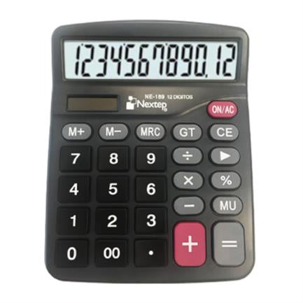 NEXTEP SOLUCIONES - Calculadora Nextep 12 Dígitos Pantalla Grande Escritorio Batería/Solar