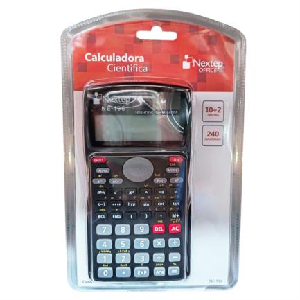 NEXTEP SOLUCIONES - Calculadora Nextep Científica 10+2 Dígitos Doble Línea 240 Funciones Batería Solar