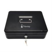 NEXTEP SOLUCIONES - Caja Dinero Nextep Metalica Extra Grande 30 cm Bandeja Con Clips Para 4 Billetes