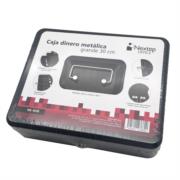 NEXTEP SOLUCIONES - Caja Dinero Nextep Metalica Extra Grande 30 cm Bandeja Con Clips Para 4 Billetes