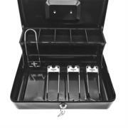 NEXTEP SOLUCIONES - Caja Dinero Nextep Metalica Extra Grande 30 cm Bandeja Con Clips Para 4 Billetes