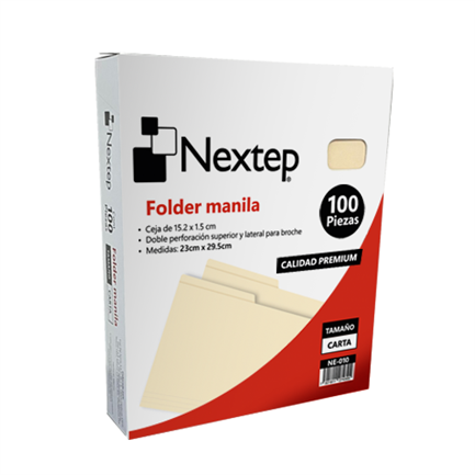 NEXTEP SOLUCIONES - Folder Nextep Economico Carta Manila C/100