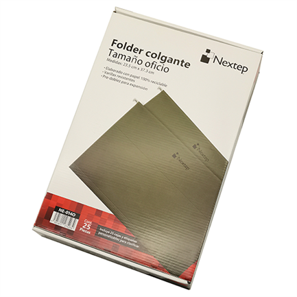 NEXTEP SOLUCIONES - Folder Colgante Nextep Economico Oficio Color Verde Tradicional c/25