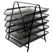 NEXTEP SOLUCIONES - Charola Organizadora Nextep Malla Metalica de 5 Niveles Negro Tipo Oficio