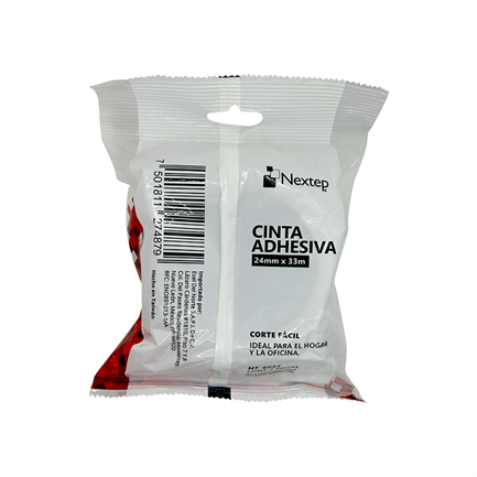 NEXTEP SOLUCIONES - Cinta Adhesiva Nextep Corte Facil 24mm x 33mts Bolsa c/2 Piezas