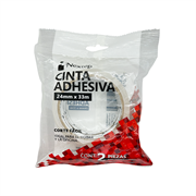 NEXTEP SOLUCIONES - Cinta Adhesiva Nextep Corte Facil 24mm x 33mts Bolsa c/2 Piezas