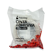 NEXTEP SOLUCIONES - Cinta Adhesiva Nextep Corte Facil 24mm x 65mts Bolsa c/2 Piezas