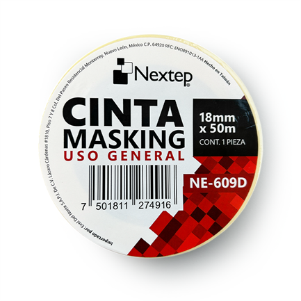 NEXTEP SOLUCIONES - Cinta Masking Nextep Uso General 18mm x 50mts
