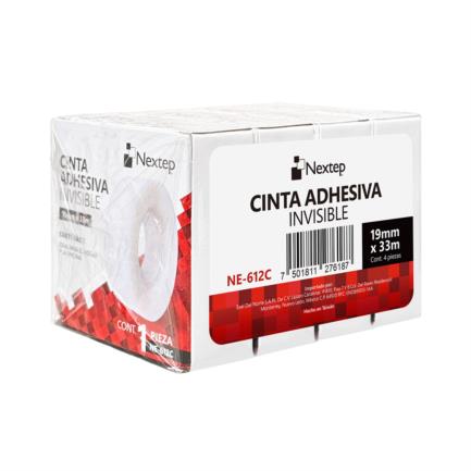 NEXTEP SOLUCIONES - Cinta Adhesiva Invisible Nextep 19mm x 33mts c/4