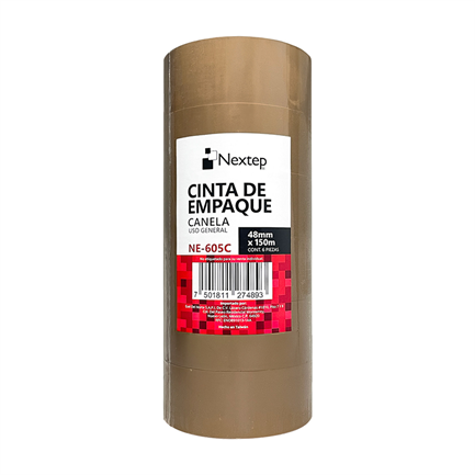 NEXTEP SOLUCIONES - Cinta Empaque Canela Nextep Uso General 48mm x 150mts c/6