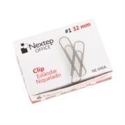 NEXTEP SOLUCIONES - Clip Nextep Estándar Niquelado #1 32mm C/10 100 Clips c/u