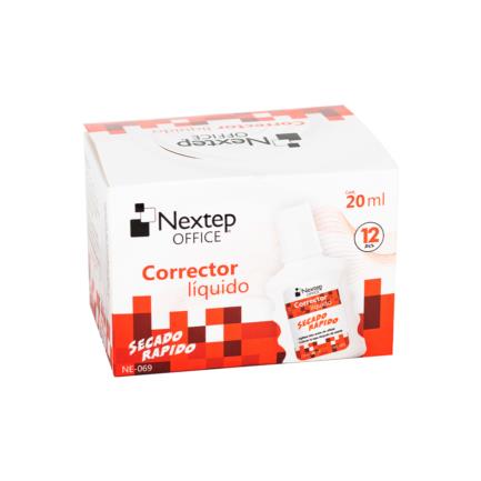 NEXTEP SOLUCIONES - Corrector Líquido Nextep Botella 20ml C/12 Piezas