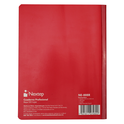 NEXTEP SOLUCIONES - Cuaderno Nextep Profesional Raya 100 Hojas Cosido