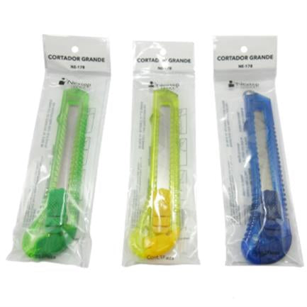 NEXTEP SOLUCIONES - Cutter Plastico Ergonomico Nextep Grande Navaja 18mm Caja Con 12