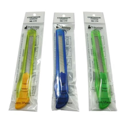 NEXTEP SOLUCIONES - Cutter Plastico Ergonomico Nextep Chico Navaja 9mm Caja Con 12