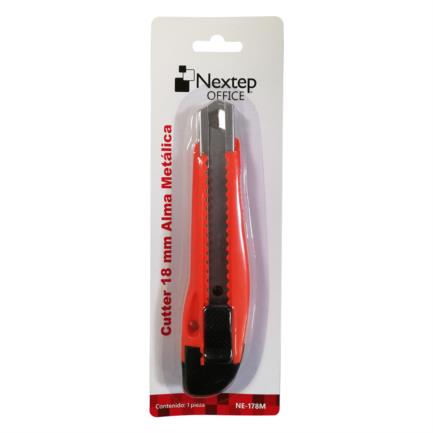 NEXTEP SOLUCIONES - Cutter Plástico Nextep Grande Navaja 18mm Alma de Metal