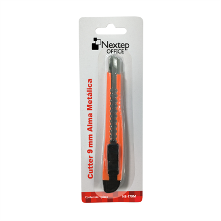 NEXTEP SOLUCIONES - Cutter Plástico Nextep Chico Navaja 9mm Alma de Metal