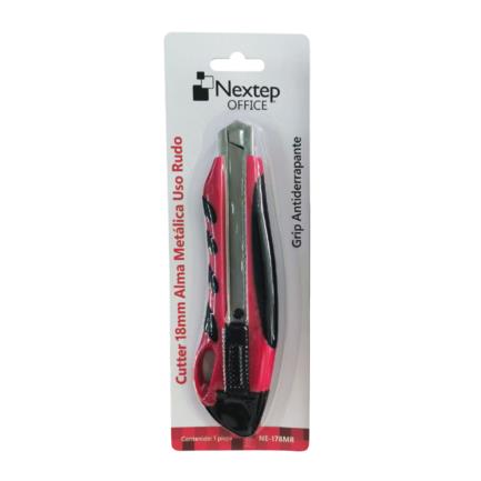 NEXTEP SOLUCIONES - Cutter Plastico Nextep Uso Rudo Navaja 18mm Alma de Metal