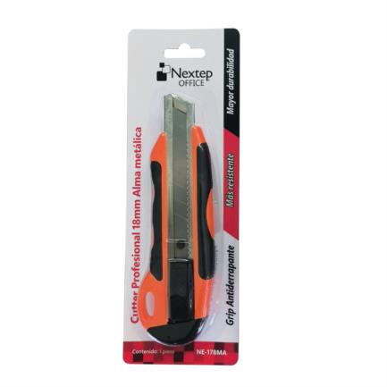 NEXTEP SOLUCIONES - Cutter Profesional Nextep Navaja 18MM. Alma de Metal y Grip