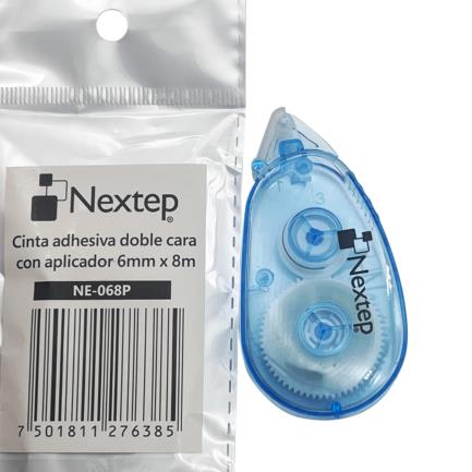 NEXTEP SOLUCIONES - Dispensador De Cinta Adhesiva Doble Cara Nextep 6mm x 8m c/6 Piezas