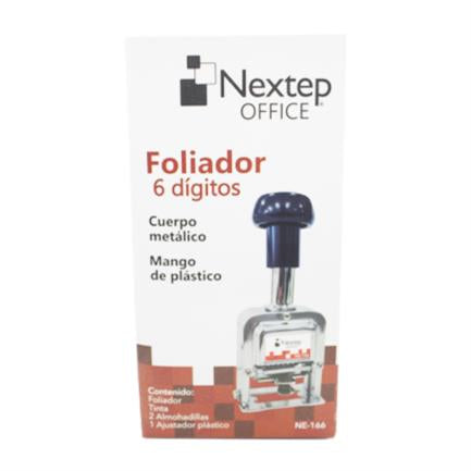 NEXTEP SOLUCIONES - Foliador Nextep Acero 6 Dígitos