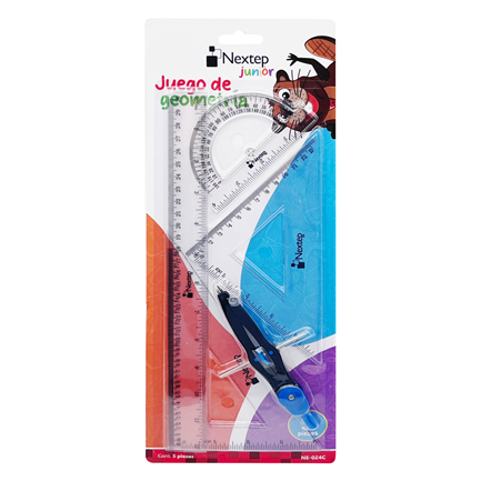 NEXTEP SOLUCIONES - Juego de Geometria Nextep Grande 5 Piezas