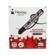 NEXTEP SOLUCIONES - Marcador Nextep Permanente Punta Gruesa Cincel 4mm Negro c/12 Pzas