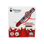 NEXTEP SOLUCIONES - Marcador Nextep Permanente Punta Gruesa Cincel 4mm Rojo c/12 Pzas