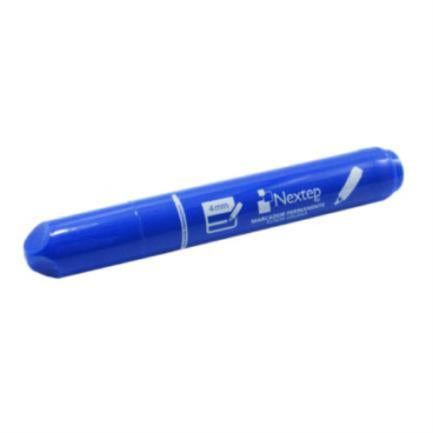 NEXTEP SOLUCIONES - Marcador Nextep Permanente Punta Gruesa Cincel 4mm Azul c/12 Pzas