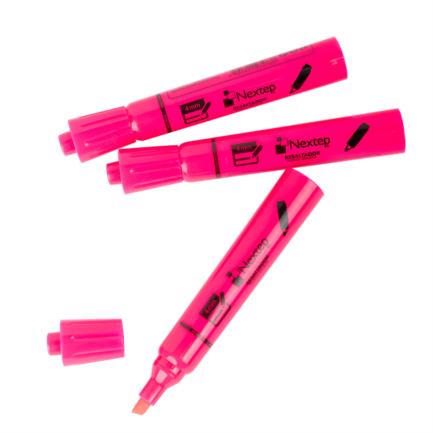 NEXTEP SOLUCIONES - Marcador Nextep Resaltador Color Rosa C/12 Pzas