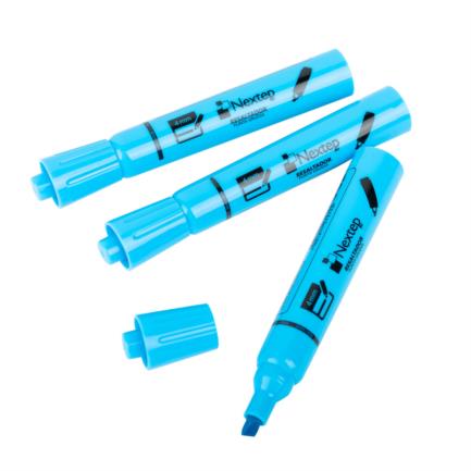 NEXTEP SOLUCIONES - Marcador Nextep Resaltador Color Azul C/12 Pzas
