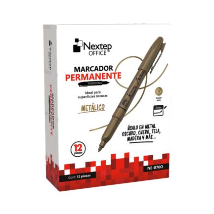 NEXTEP SOLUCIONES - Marcador Nextep Permanente Punta Fina 2mm Oro C/12