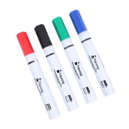 NEXTEP SOLUCIONES - Marcadores Nextep para Pizarron Blanco Juego 4 Colores Punta Gruesa Cincel 4mm