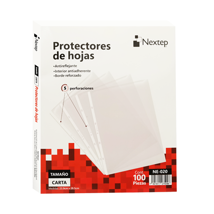NEXTEP SOLUCIONES - Mica Nextep Económica Protector Hoja Carta  Caja c/100 Pzas