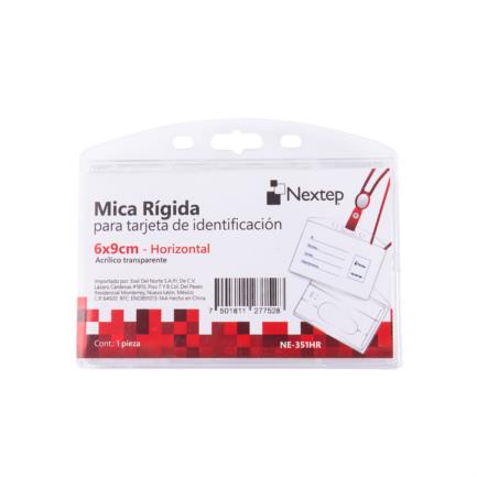 NEXTEP SOLUCIONES - Mica Rigida Porta Gafete Horizontal Nextep 6x9cm para Tarjeta de Identificacion C/5