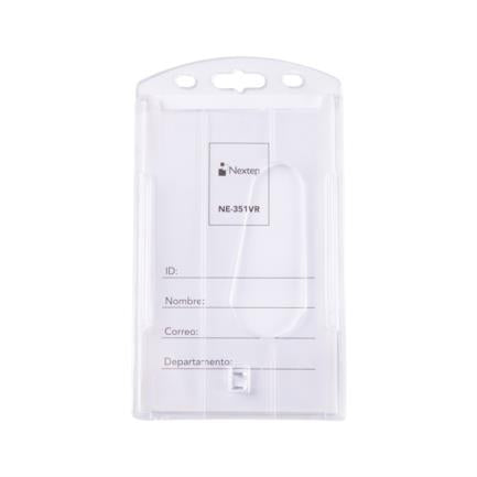 NEXTEP SOLUCIONES - Mica Rigida Porta Gafete Vertical Nextep 6x9cm para Tarjeta de Identificacion C/5