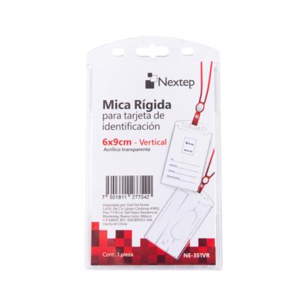 NEXTEP SOLUCIONES - Mica Rigida Porta Gafete Vertical Nextep 6x9cm para Tarjeta de Identificacion C/5